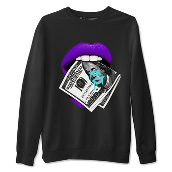 5s Grape shirts to match jordans Lips Money sneaker match tees AJ5 Retro Grape match shoes to clothes SNRT Sneaker Tees unisex cotton Black 2 shirts