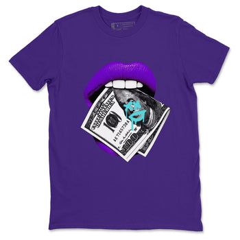 5s Grape shirts to match jordans Lips Money sneaker match tees AJ5 Retro Grape match shoes to clothes SNRT Sneaker Tees unisex cotton Purple 2 shirts