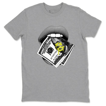 Lips Money sneaker match t-shirt styled to complete your fit with the Air Max 90 Cyber sneakers, shown in Heather Grey 2.
