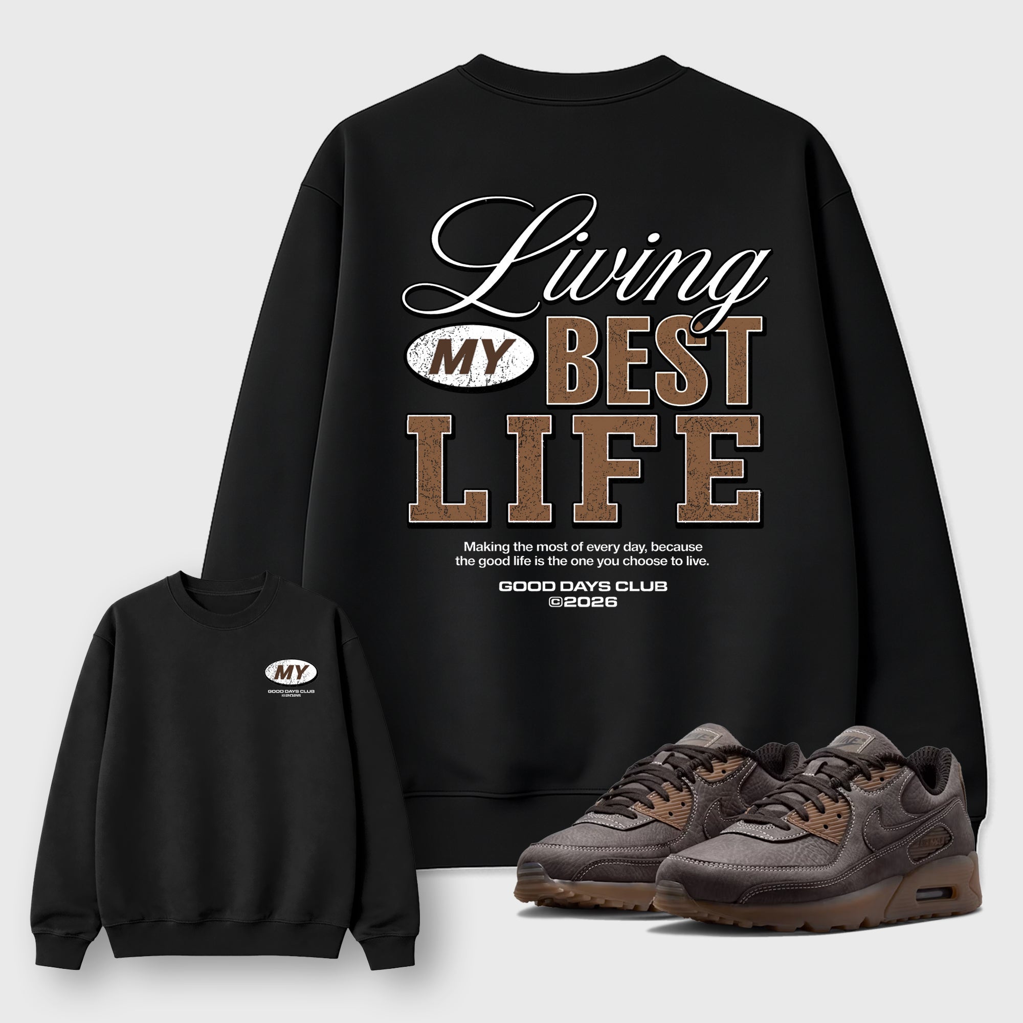 Living My Best Life Graphic T-Shirt featuring original streetwear artwork designed to match the . Black Graphic Tee.