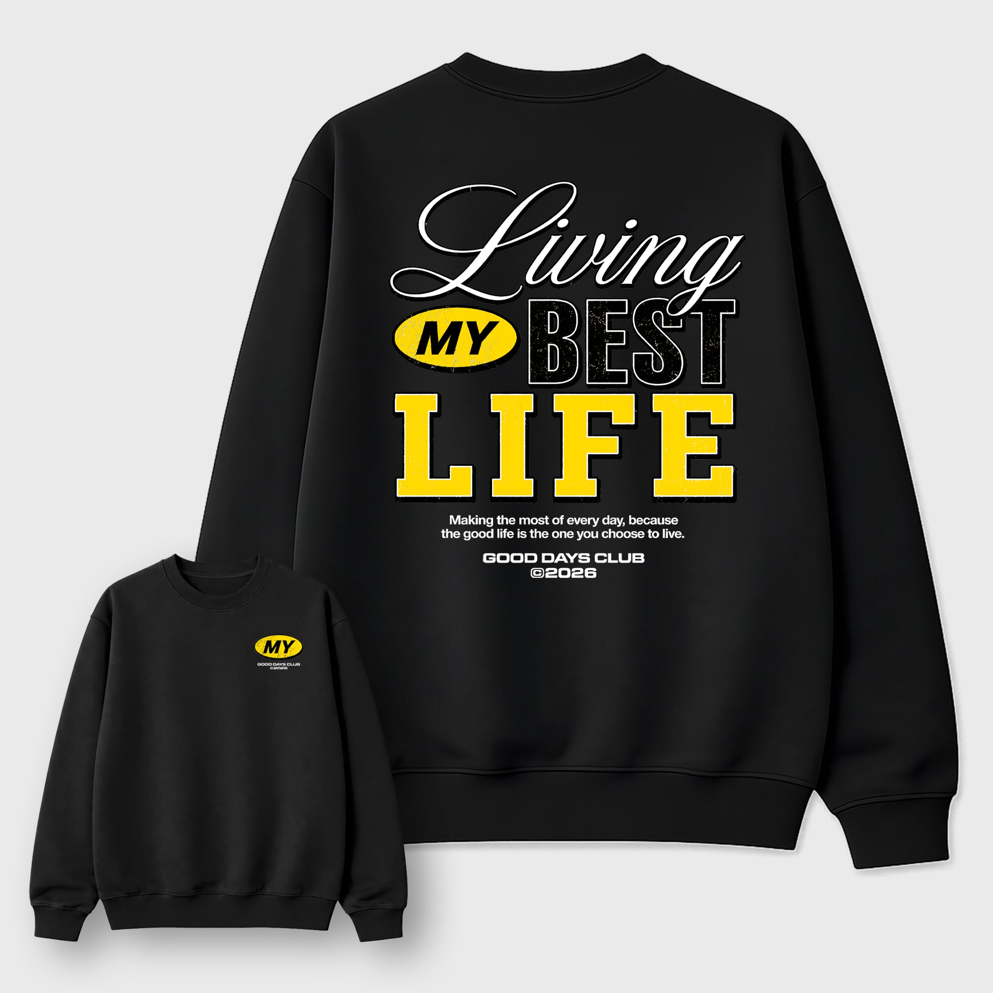 Living My Best Life Graphic T-Shirt featuring original streetwear artwork designed to match the Air Jordan 4 Tour Yellow. Black Graphic Tee.