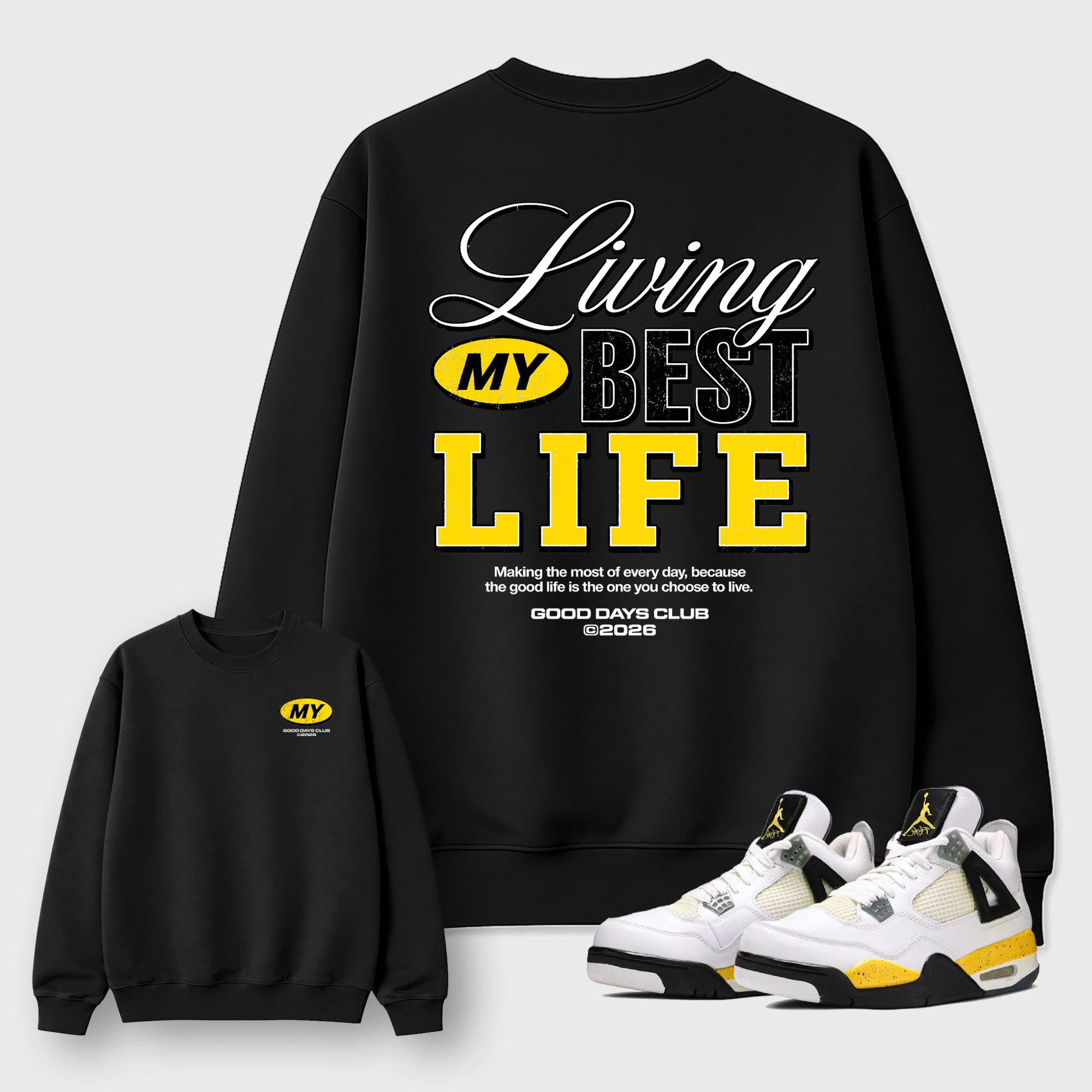 Living My Best Life Graphic T-Shirt featuring original streetwear artwork designed to match the . Black Graphic Tee.