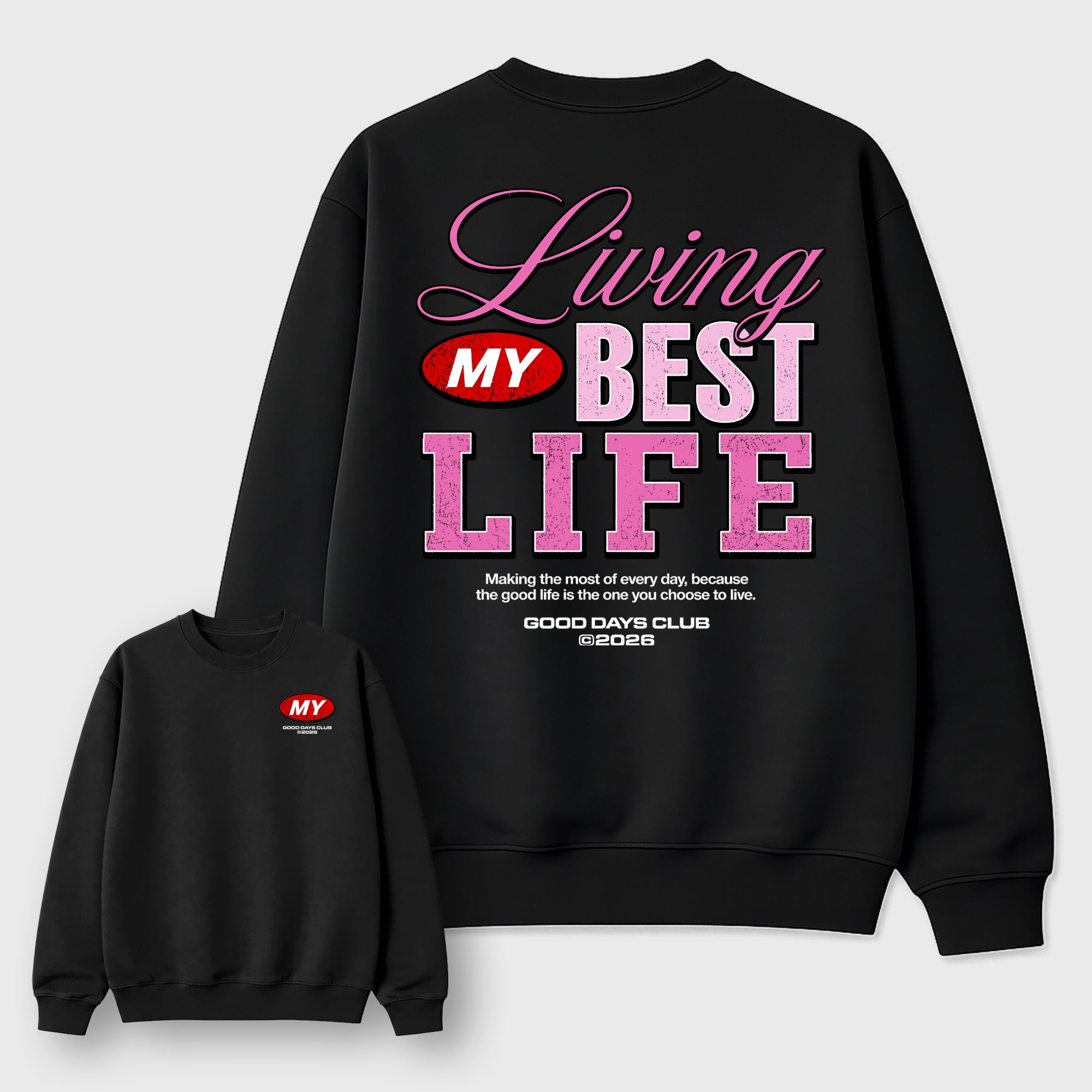 Living My Best Life Graphic T-Shirt featuring original streetwear artwork designed to match the Air Jordan 6 Playful Pink. Black Graphic Tee.
