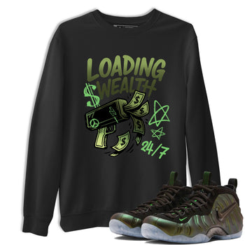 Best Christmas gifts for sneakerheads - Sneaker Tees To Match Air Foamposite One Pine Green Sneakers – Loading Wealth Tee Black 1
