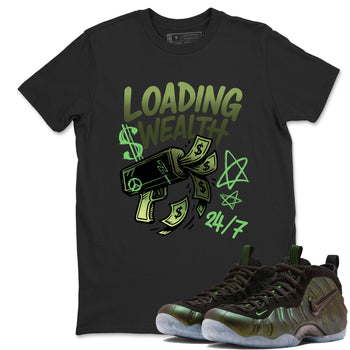 Best Christmas gifts for sneakerheads - Sneaker Tees To Match Air Foamposite One Pine Green Sneakers – Loading Wealth Tee Black 1