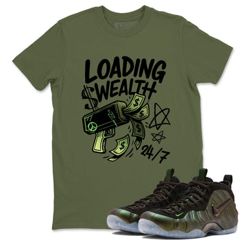Best Christmas gifts for sneakerheads - Sneaker Tees To Match Air Foamposite One Pine Green Sneakers – Loading Wealth Tee Military Green 1