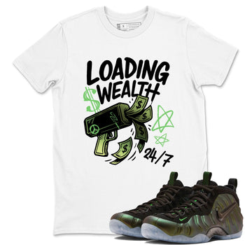 Best Christmas gifts for sneakerheads - Sneaker Tees To Match Air Foamposite One Pine Green Sneakers – Loading Wealth Tee White 1