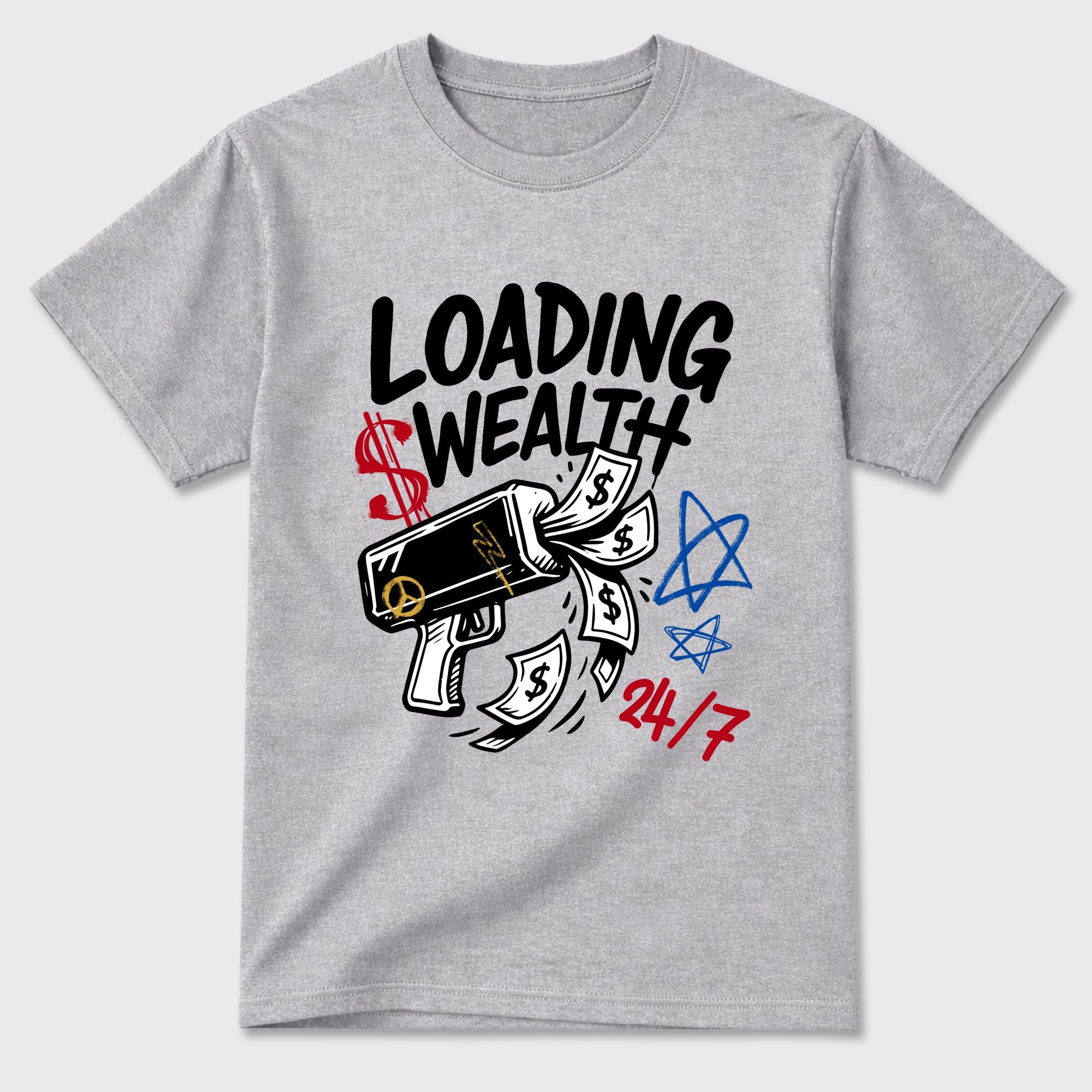 Sneaker match tees – Sneaker Tees To Match Air Jordan 1 Union x Fragment Shoes – Loading Wealth Tee Heather Grey 2