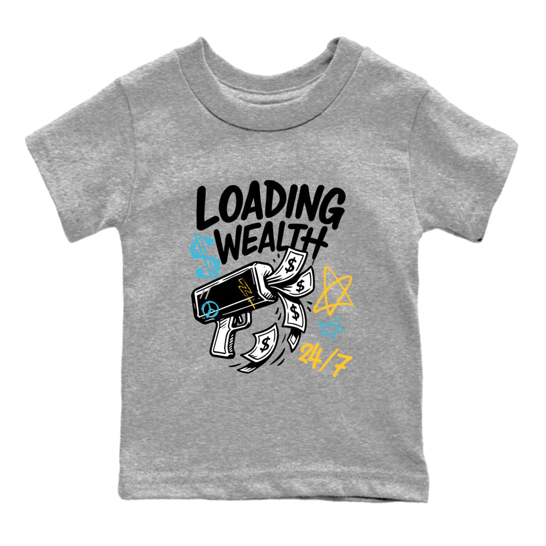 Sneaker match tees – Sneaker Tees To Match Air Jordan 11 Gamma Shoes – Loading Wealth Kids T-Shirt Heather Grey 2