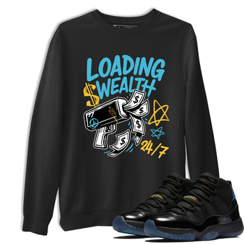 Sneaker match tees – Sneaker Tees To Match Air Jordan 11 Gamma Shoes – Loading Wealth Tee Black 1