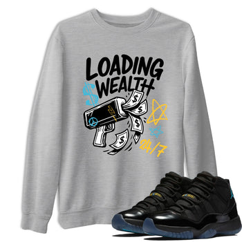 Sneaker match tees – Sneaker Tees To Match Air Jordan 11 Gamma Shoes – Loading Wealth Tee Heather Grey 1