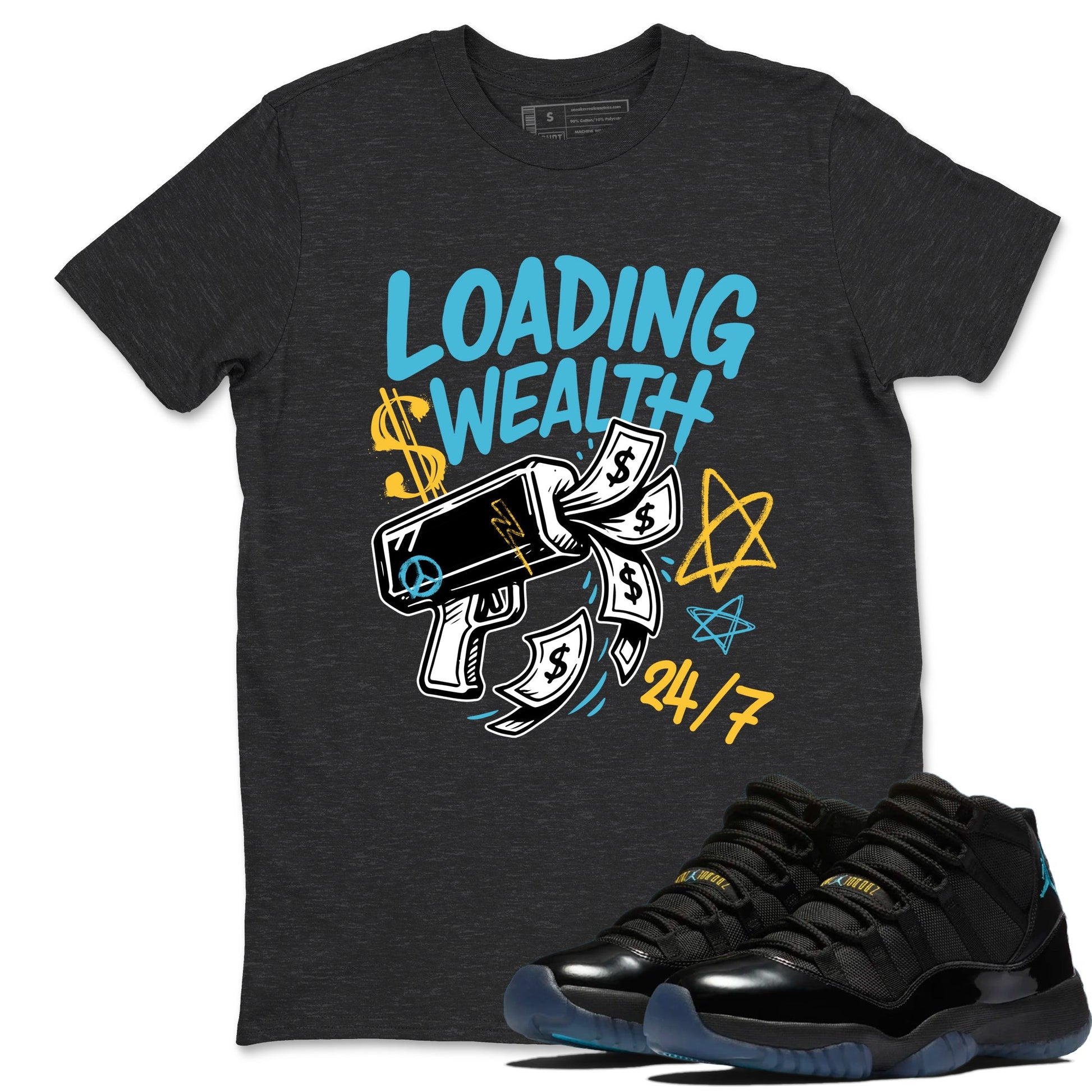 Sneaker match tees – Sneaker Tees To Match Air Jordan 11 Gamma Shoes – Loading Wealth Tee Charcoal Heather 1