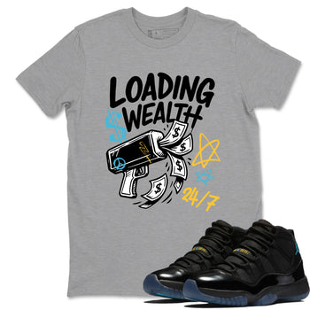 Sneaker match tees – Sneaker Tees To Match Air Jordan 11 Gamma Shoes – Loading Wealth Tee Heather Grey 1
