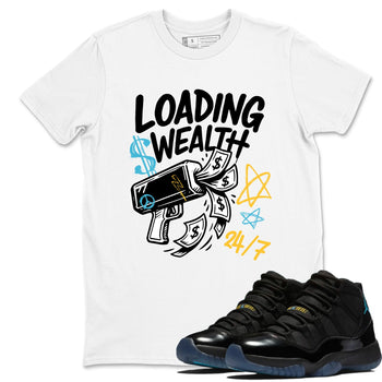 Sneaker match tees – Sneaker Tees To Match Air Jordan 11 Gamma Shoes – Loading Wealth Tee White 1