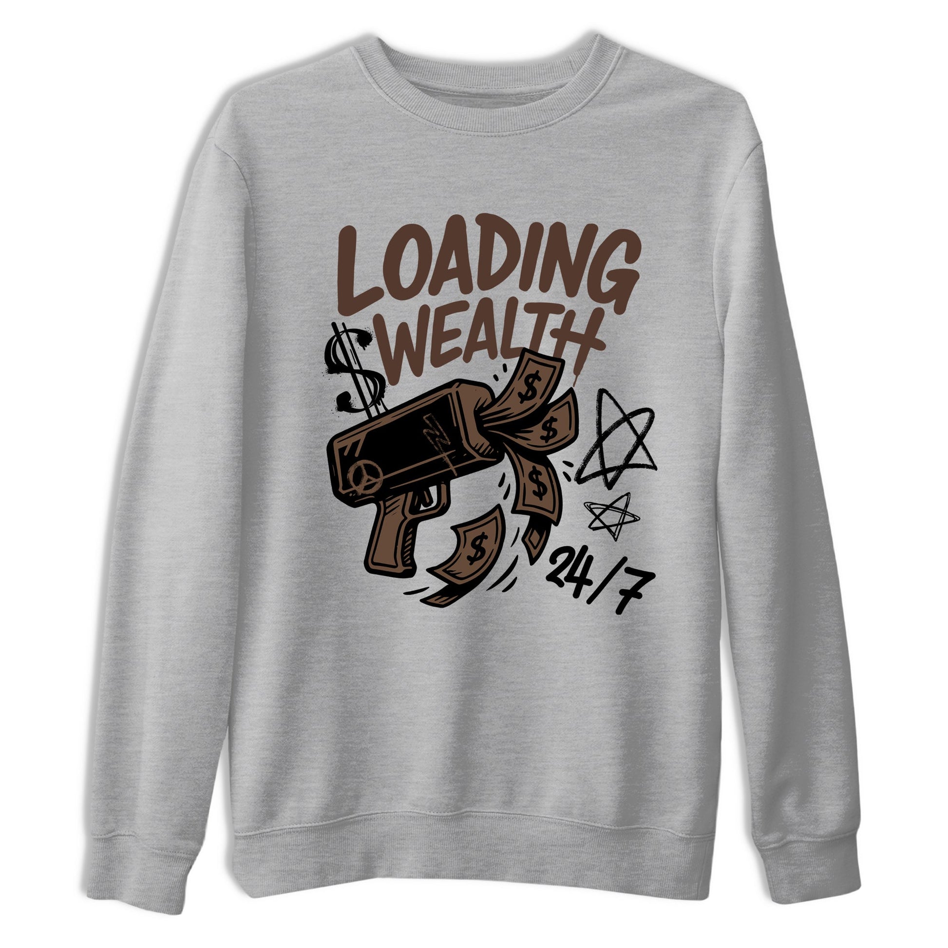 Sneaker match tees – Sneaker Tees To Match Air Jordan 4 A Ma Maniere x Dark Mocha Shoes – Loading Wealth Tee Heather Grey 2