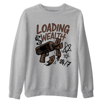 Sneaker match tees – Sneaker Tees To Match Air Jordan 4 A Ma Maniere x Dark Mocha Shoes – Loading Wealth Tee Heather Grey 2