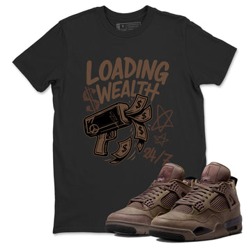 Sneaker match tees – Sneaker Tees To Match Air Jordan 4 A Ma Maniere x Dark Mocha Shoes – Loading Wealth Tee Black 1