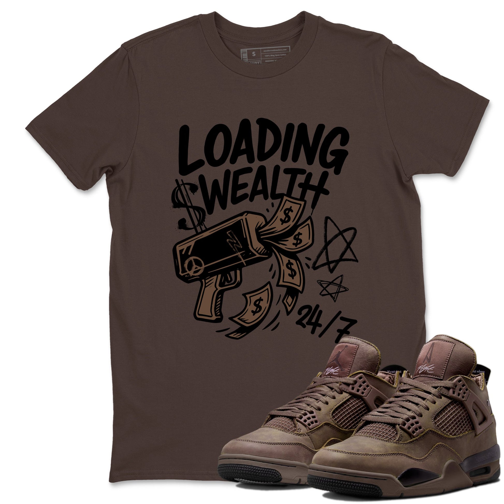 Sneaker match tees – Sneaker Tees To Match Air Jordan 4 A Ma Maniere x Dark Mocha Shoes – Loading Wealth Tee Dark Chocolate 1
