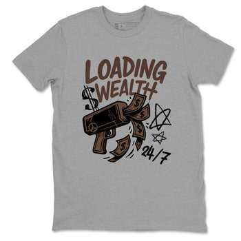 Sneaker match tees – Sneaker Tees To Match Air Jordan 4 A Ma Maniere x Dark Mocha Shoes – Loading Wealth Tee Heather Grey 2