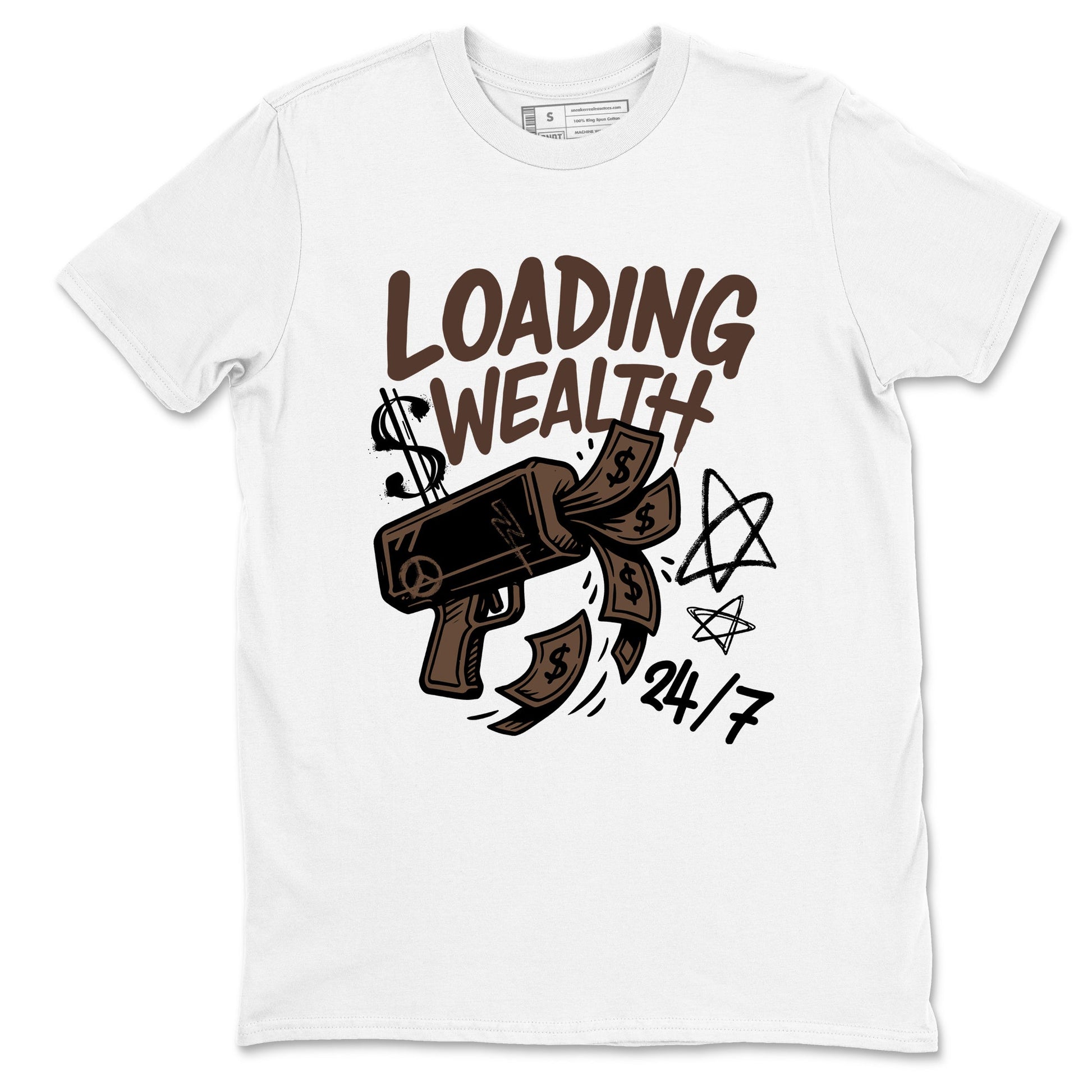 Sneaker match tees – Sneaker Tees To Match Air Jordan 4 A Ma Maniere x Dark Mocha Shoes – Loading Wealth Tee White 2