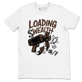 Sneaker match tees – Sneaker Tees To Match Air Jordan 4 A Ma Maniere x Dark Mocha Shoes – Loading Wealth Tee White 2
