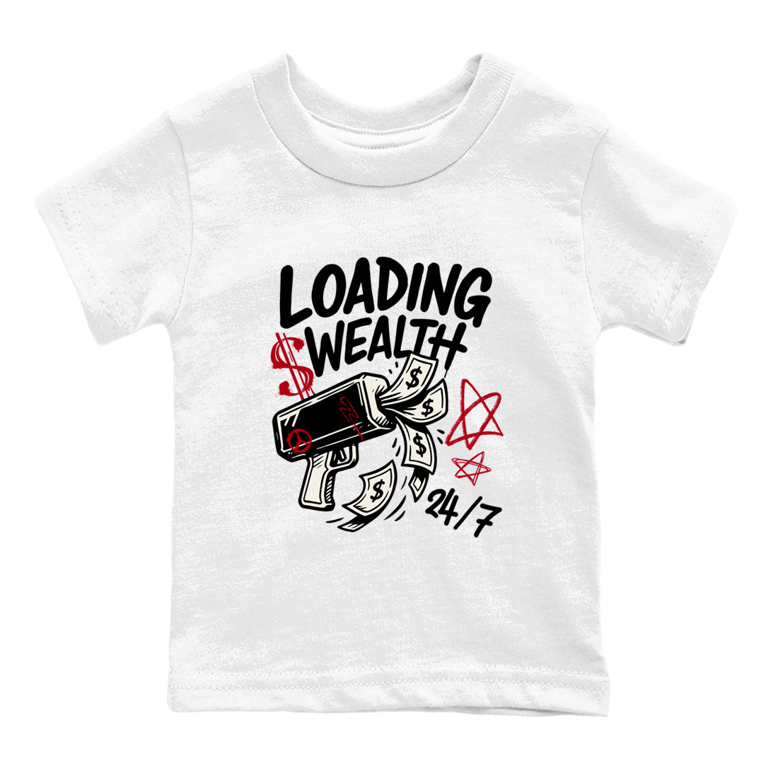 Sneaker match tees – Sneaker Tees To Match Air Jordan 4 Flight Club Shoes – Loading Wealth Kids T-Shirt White 2
