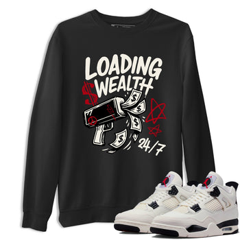 Sneaker match tees – Sneaker Tees To Match Air Jordan 4 Flight Club Shoes – Loading Wealth Tee Black 1