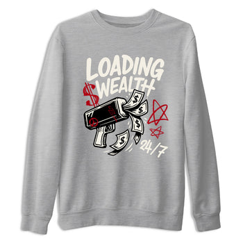 Sneaker match tees – Sneaker Tees To Match Air Jordan 4 Flight Club Shoes – Loading Wealth Tee Heather Grey 2