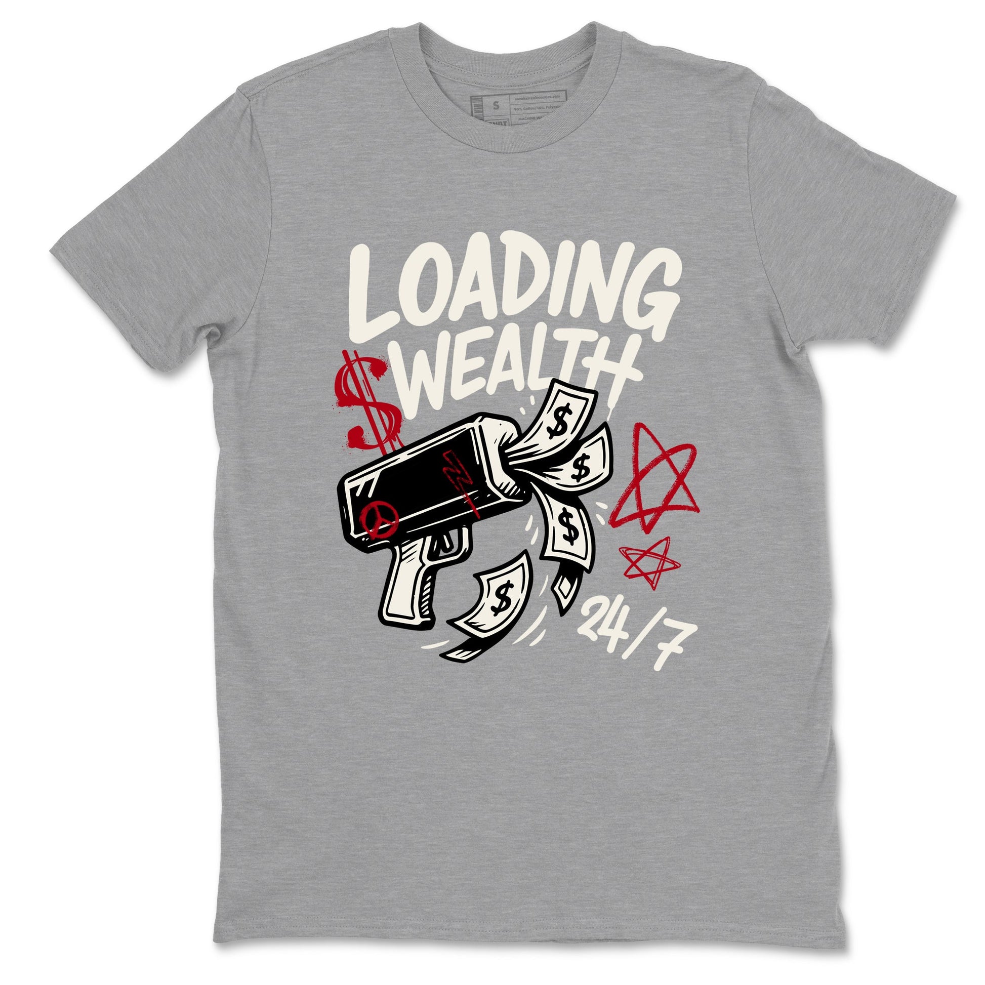 Sneaker match tees – Sneaker Tees To Match Air Jordan 4 Flight Club Shoes – Loading Wealth Tee Heather Grey 2
