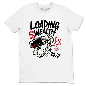 Sneaker match tees – Sneaker Tees To Match Air Jordan 4 Flight Club Shoes – Loading Wealth Tee White 2