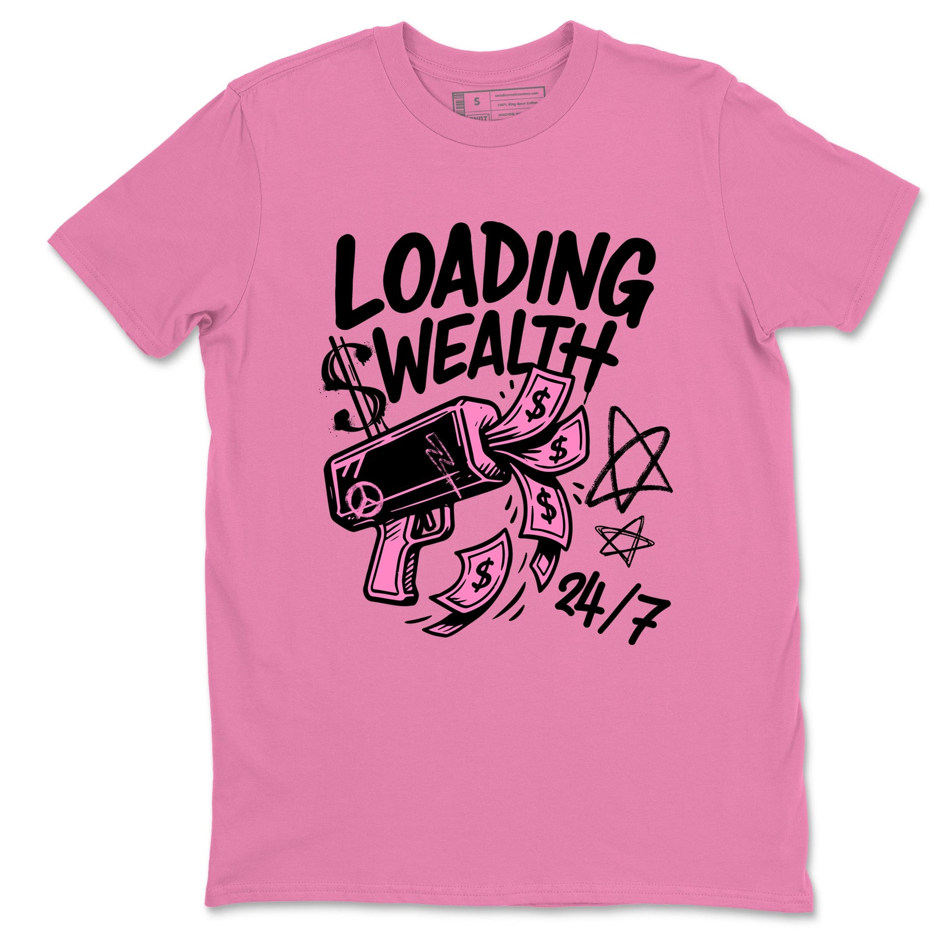 Perfect Valentine's Day Gifts graphic tee  – Sneaker Tees To Match Air Jordan 4 Pink Thunder – Loading Wealth Tee Bubble Gum 2