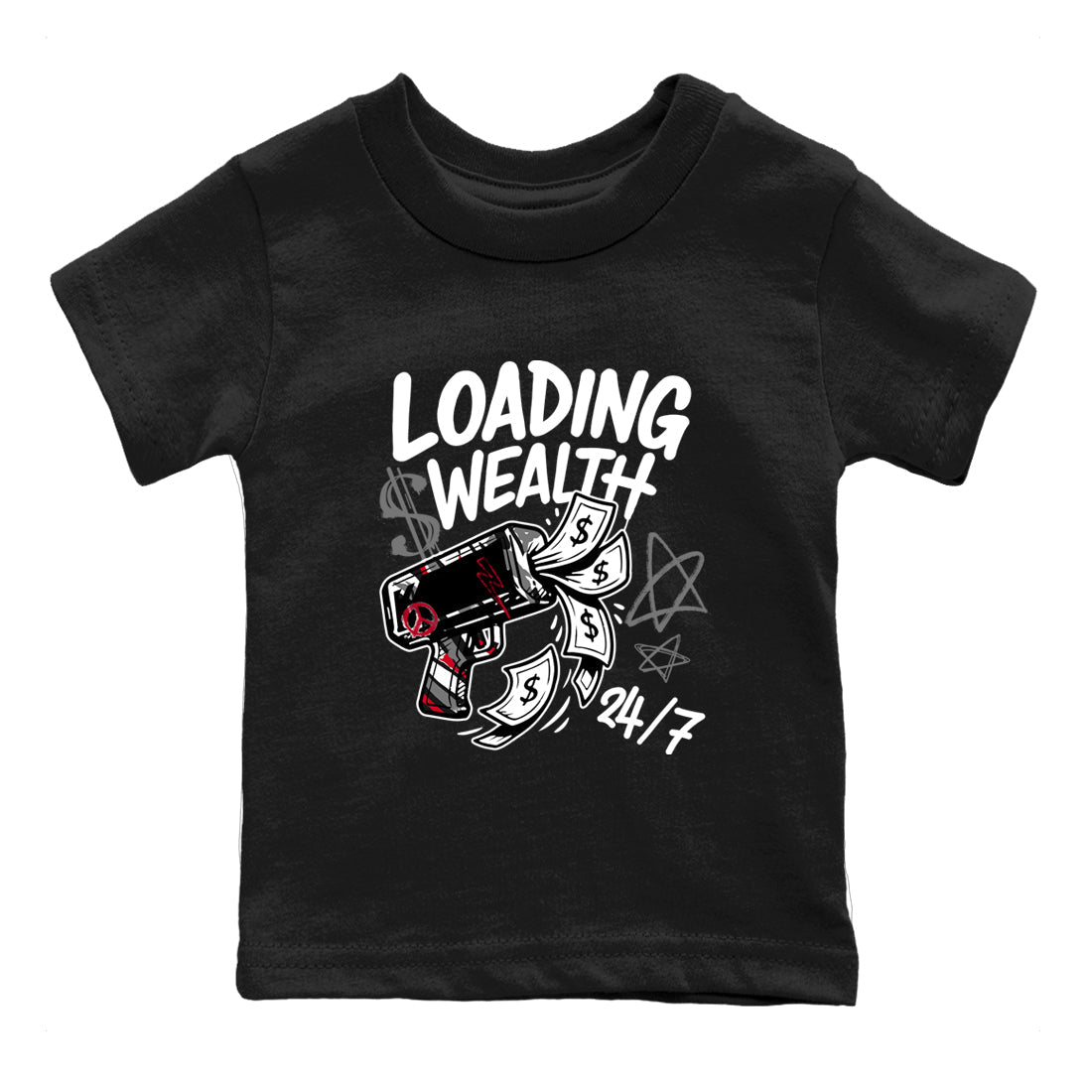 Sneaker match tees – Sneaker Tees To Match Air Jordan 8 Bunny Shoes Air Jordan 8 Bunny White and True Red – Loading Wealth Kids T-Shirt Black 2