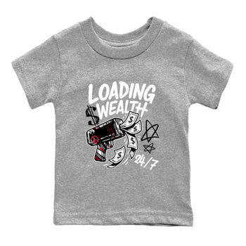 Sneaker match tees – Sneaker Tees To Match Air Jordan 8 Bunny Shoes Air Jordan 8 Bunny White and True Red – Loading Wealth Kids T-Shirt Heather Grey 2