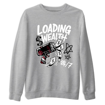 Sneaker match tees – Sneaker Tees To Match Air Jordan 8 Bunny Shoes Air Jordan 8 Bunny White and True Red – Loading Wealth Tee Heather Grey 2