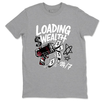 Sneaker match tees – Sneaker Tees To Match Air Jordan 8 Bunny Shoes Air Jordan 8 Bunny White and True Red – Loading Wealth Tee Heather Grey 2