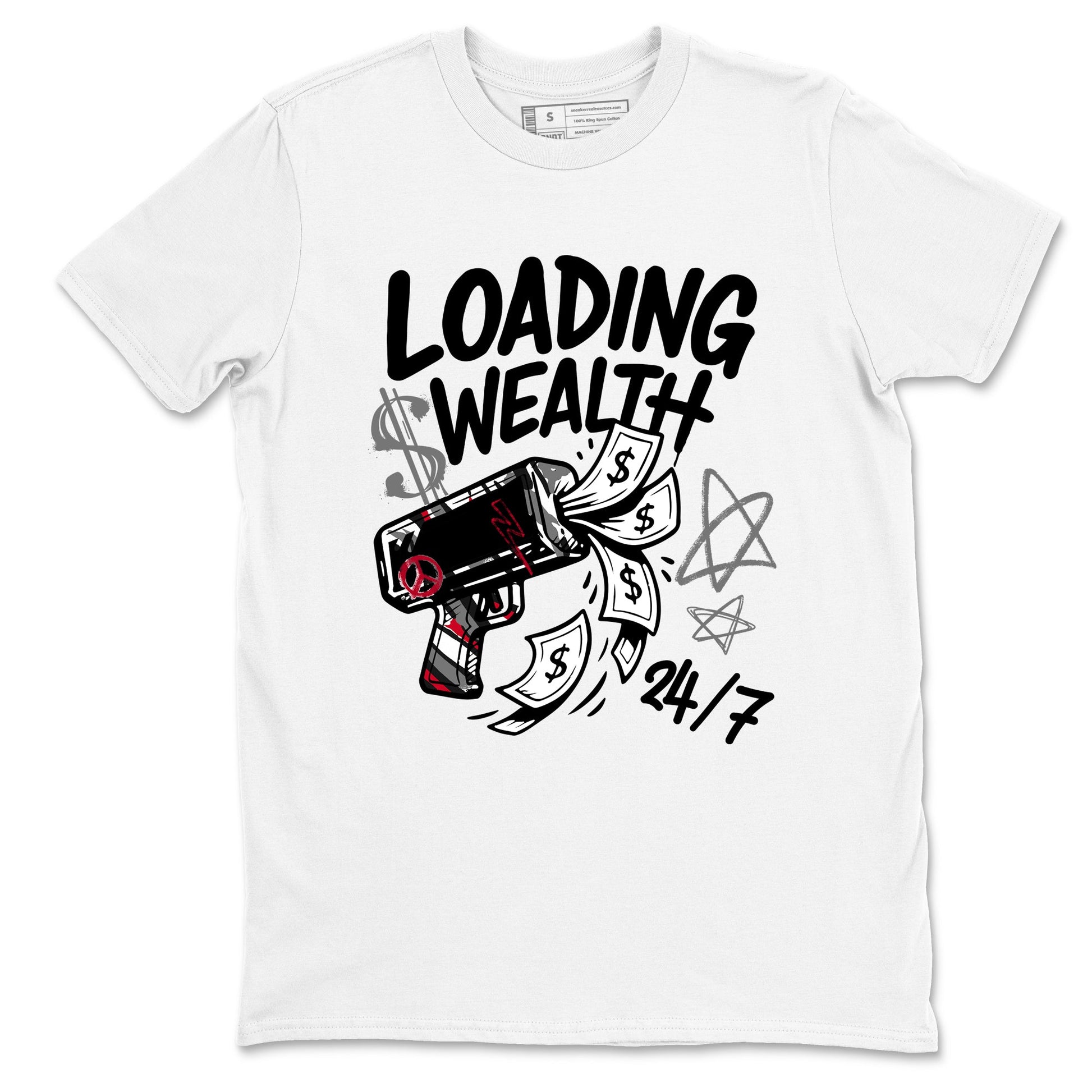 Sneaker match tees – Sneaker Tees To Match Air Jordan 8 Bunny Shoes Air Jordan 8 Bunny White and True Red – Loading Wealth Tee White 2