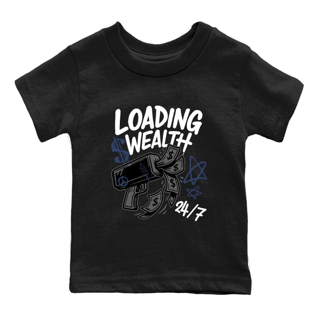 Sneaker match tees – Sneaker Tees To Match Air Jordan 9 Flint Grey Shoes – Loading Wealth Kids T-Shirt Black 2