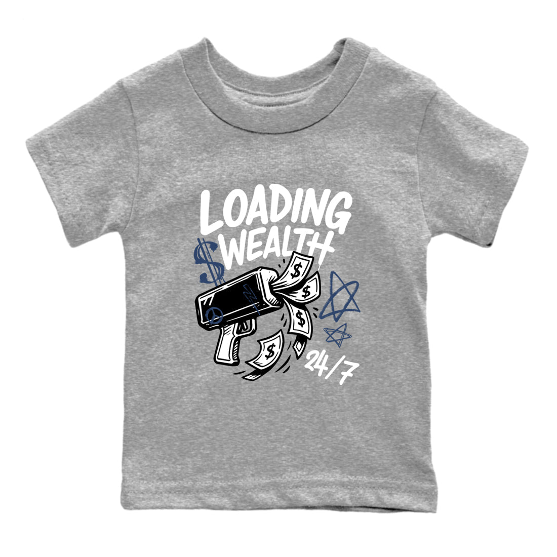 Sneaker match tees – Sneaker Tees To Match Air Jordan 9 Flint Grey Shoes – Loading Wealth Kids T-Shirt Heather Grey 2