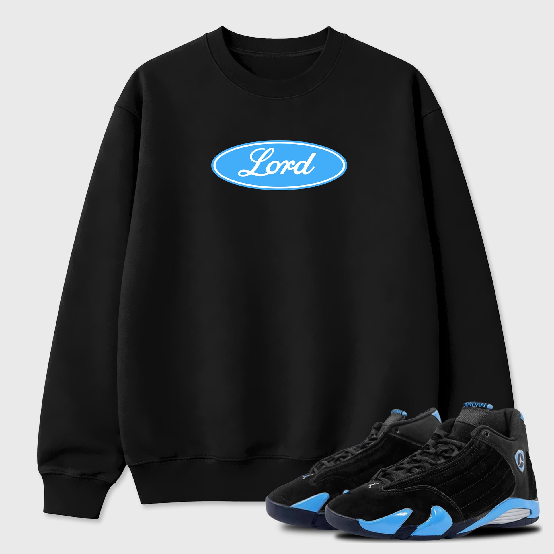 Sneaker match tees – Sneaker Tees To Match Air Jordan 14 University Blue Shoes – Lord Tee Black 1