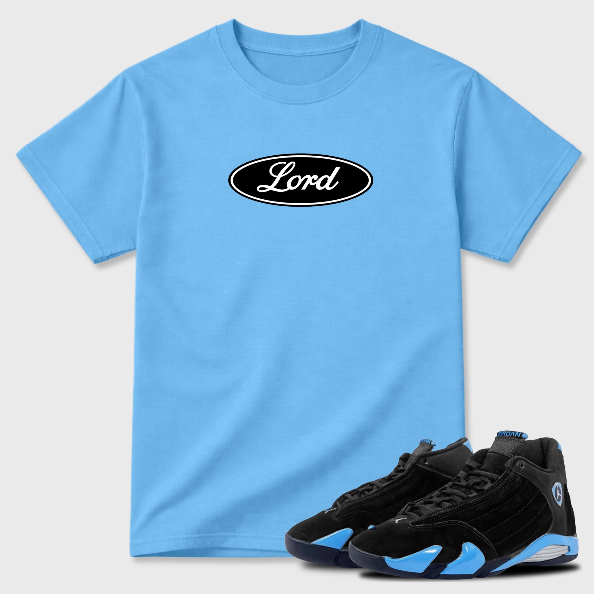 Sneaker match tees – Sneaker Tees To Match Air Jordan 14 University Blue Shoes – Lord Tee Carolina Blue 1