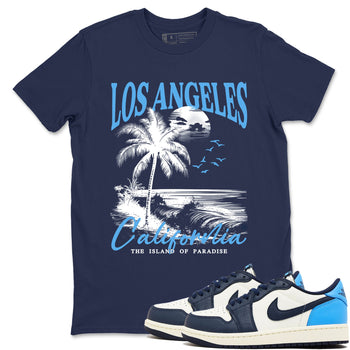 1s Obsidian shirts to match jordans Los Angeles California shirts to match Jordans AJ1 Retro Low OG Obsidian match shoes to clothes SNRT Sneaker Tees unisex cotton Navy 1 shirts