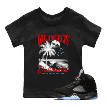 5s Black Metallic Reimagined shirts to match jordans Los Angeles California best t shirts to wear with jordans AJ5 Retro OG Reimagined match shoes to clothes SNRT Sneaker Tees Youth Baby Black 1 tee