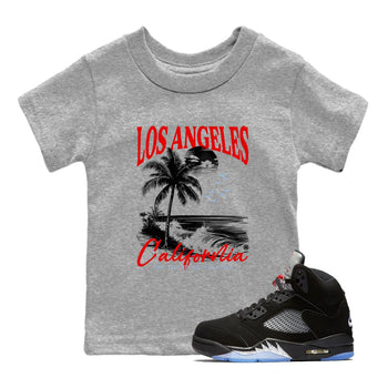 5s Black Metallic Reimagined shirts to match jordans Los Angeles California best t shirts to wear with jordans AJ5 Retro OG Reimagined match shoes to clothes SNRT Sneaker Tees Youth Baby Heather Grey 1 tee