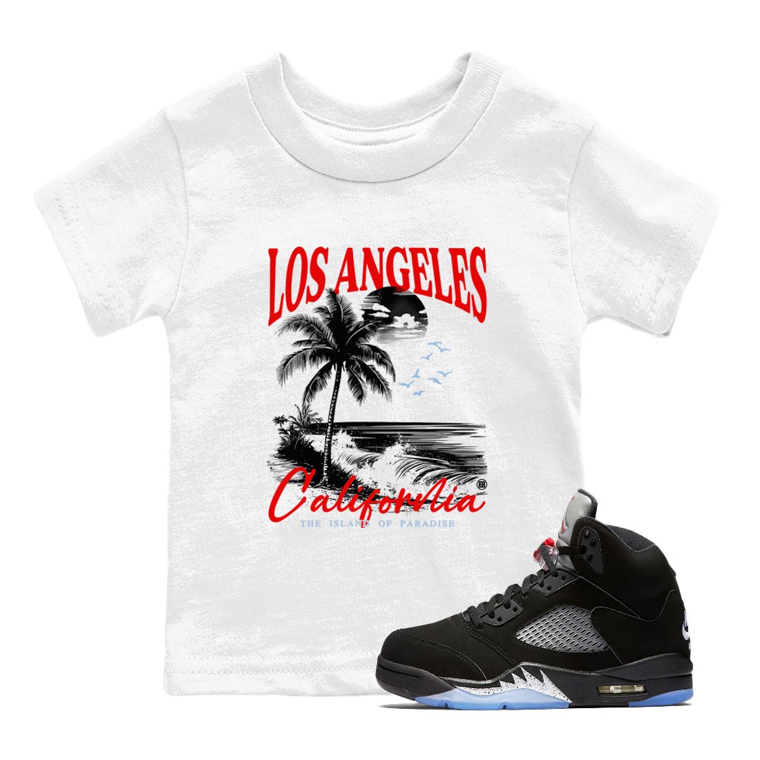 5s Black Metallic Reimagined shirts to match jordans Los Angeles California best t shirts to wear with jordans AJ5 Retro OG Reimagined match shoes to clothes SNRT Sneaker Tees Youth Baby White 1 tee