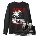 5s Black Metallic Reimagined shirts to match jordans Los Angeles California best t shirts to wear with jordans AJ5 Retro OG Reimagined match shoes to clothes SNRT Sneaker Tees unisex cotton Black 1 shirts