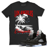 5s Black Metallic Reimagined shirts to match jordans Los Angeles California best t shirts to wear with jordans AJ5 Retro OG Reimagined match shoes to clothes SNRT Sneaker Tees unisex cotton Black 1 shirts