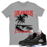 5s Black Metallic Reimagined shirts to match jordans Los Angeles California best t shirts to wear with jordans AJ5 Retro OG Reimagined match shoes to clothes SNRT Sneaker Tees unisex cotton Heather Grey 1 shirts