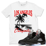 5s Black Metallic Reimagined shirts to match jordans Los Angeles California best t shirts to wear with jordans AJ5 Retro OG Reimagined match shoes to clothes SNRT Sneaker Tees unisex cotton White 1 shirts