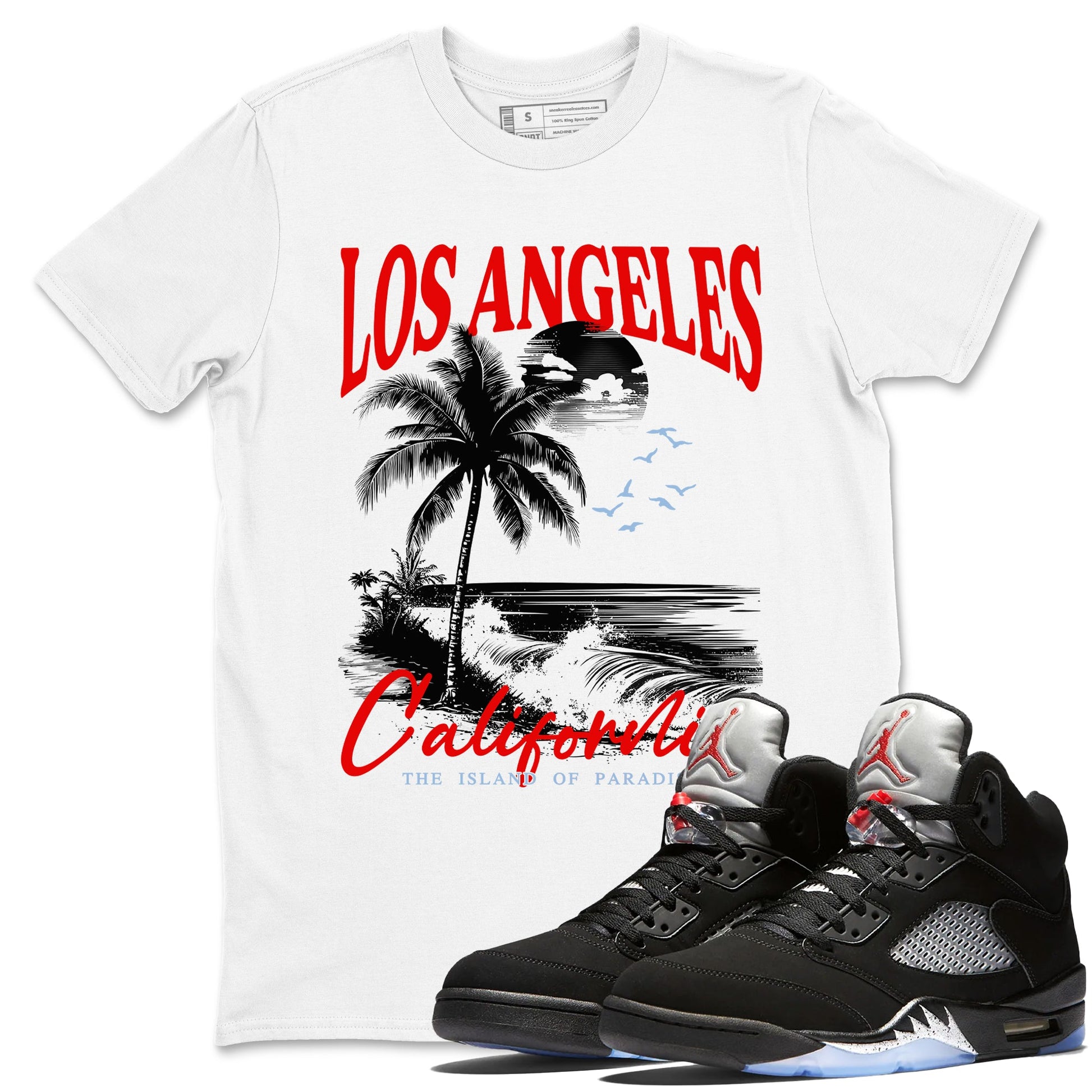 5s Black Metallic Reimagined shirts to match jordans Los Angeles California best t shirts to wear with jordans AJ5 Retro OG Reimagined match shoes to clothes SNRT Sneaker Tees unisex cotton White 1 shirts