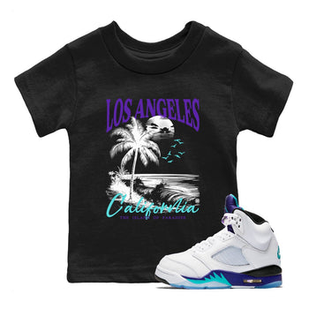 5s Grape shirts to match jordans Los Angeles California best t shirts to wear with jordans AJ 5 OG Grape match shoes to clothes SNRT Sneaker Tees Youth Baby Black 1 tee